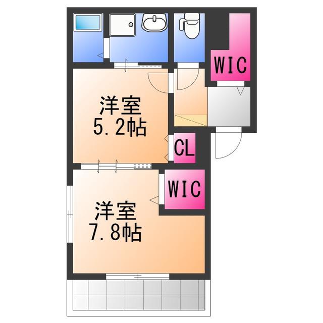 FELIZ加守(1DK/3階)の間取り写真