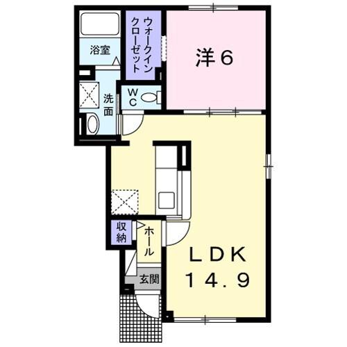JR室蘭本線 鷲別駅 徒歩15分 2階建 築12年(1LDK/1階)の間取り写真