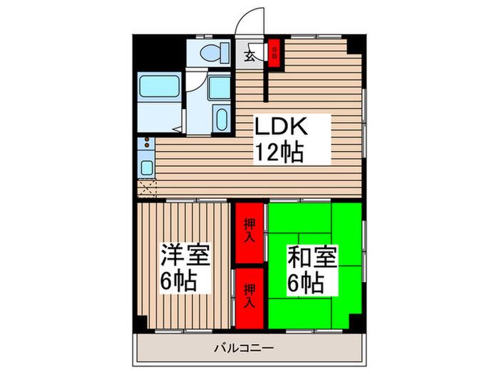 ロワール前沢(2LDK/2階)の間取り写真