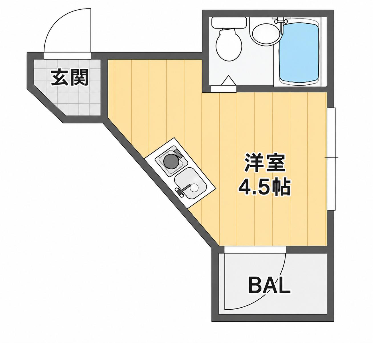 セラヴィ平野上町(ワンルーム/4階)の間取り写真