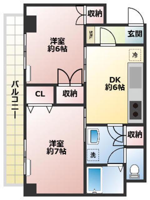 ハイムイトウ(2DK/3階)の間取り写真