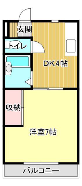 ハーベスト上島(1DK/1階)の間取り写真