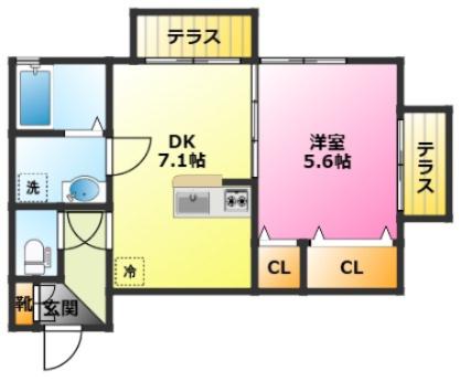 ANNX OF HORUS(1DK/1階)の間取り写真