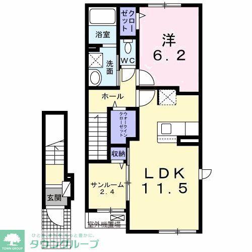 パーチェム(1LDK/2階)の間取り写真