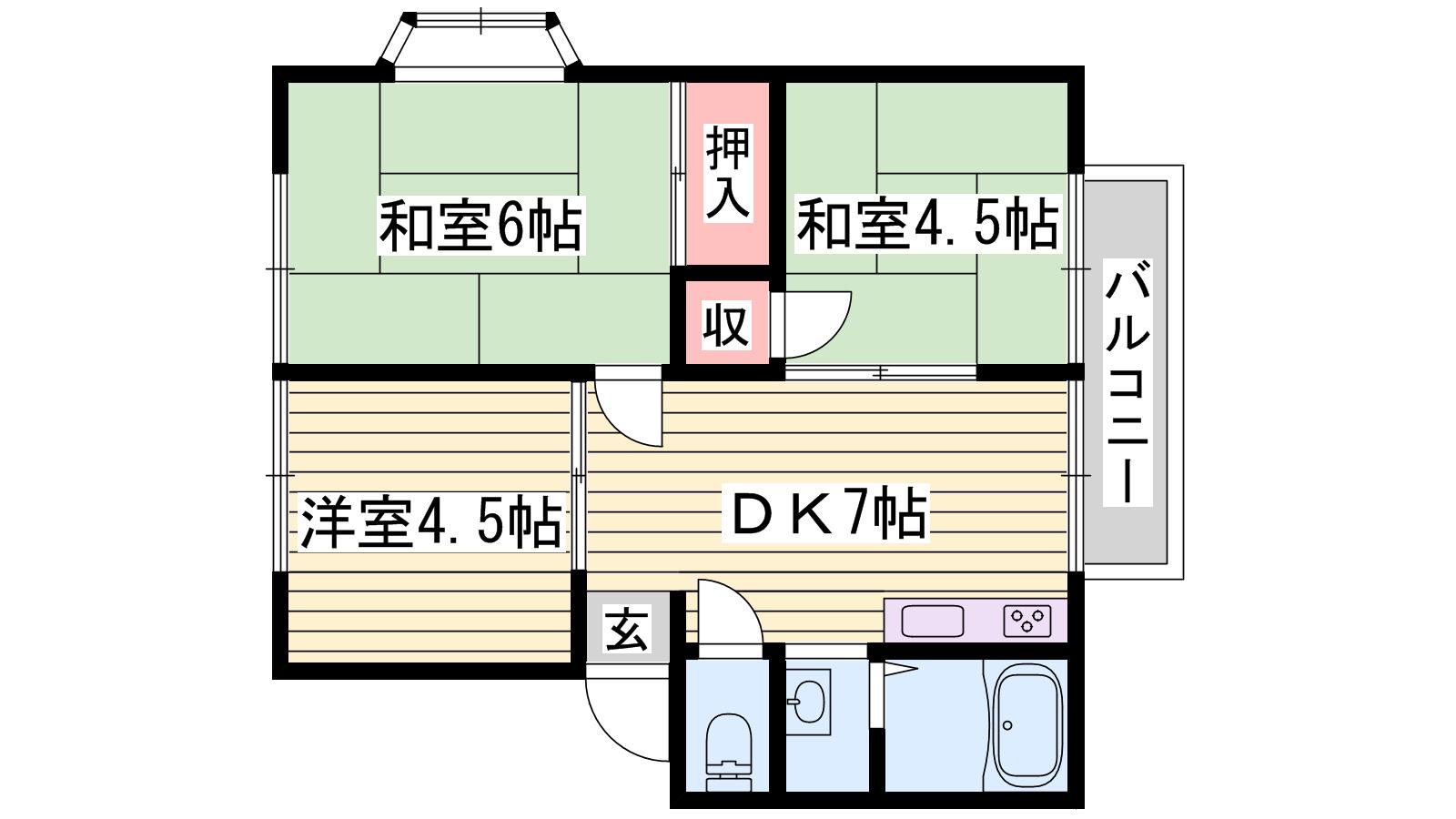 サンシティ21(3DK/2階)の間取り写真