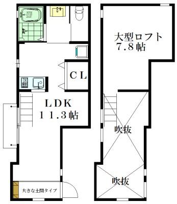 アビトア千石(1LDK/1階)の間取り写真