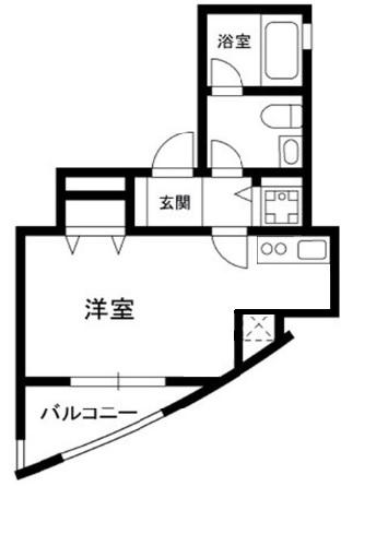 プラティーク夏目坂(ワンルーム/4階)の間取り写真