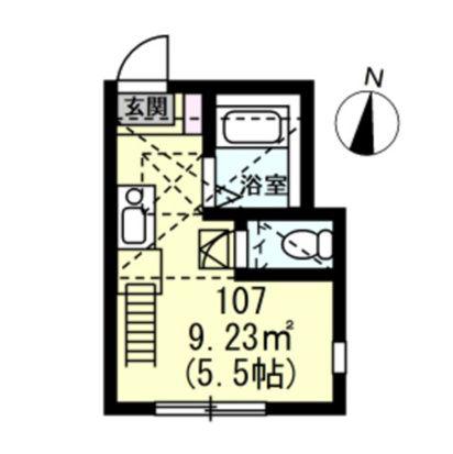 ヒルズ川崎紺屋町(ワンルーム/1階)の間取り写真