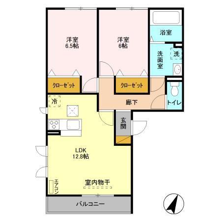 BRANCHE HILL(2LDK/1階)の間取り写真