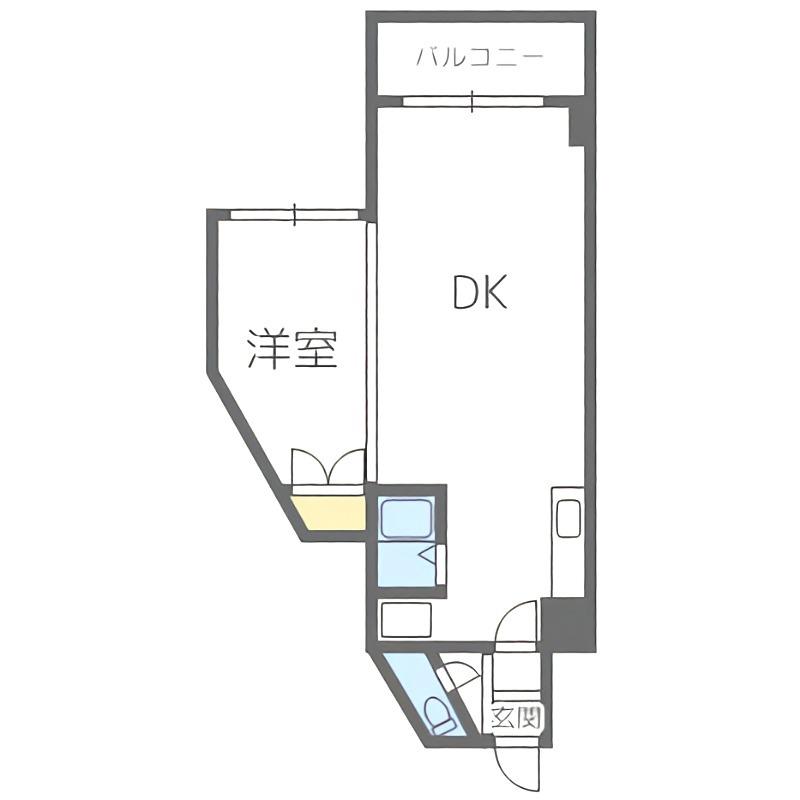 第6ベストビル(1LDK/4階)の間取り写真