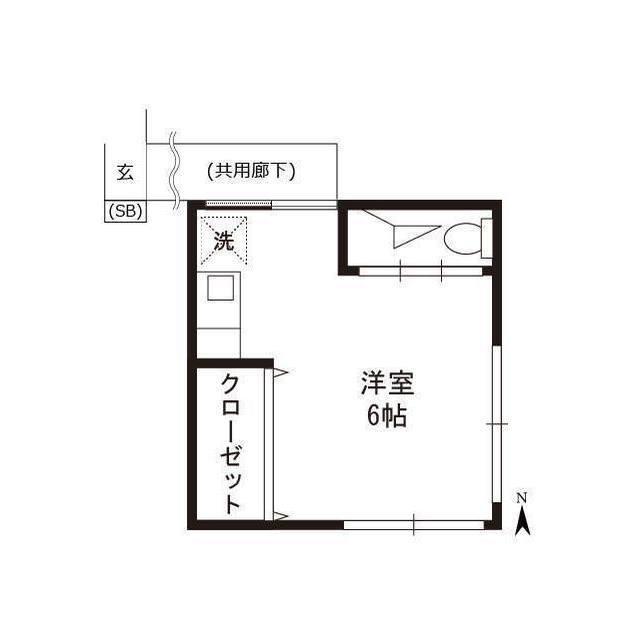 司荘(ワンルーム/2階)の間取り写真