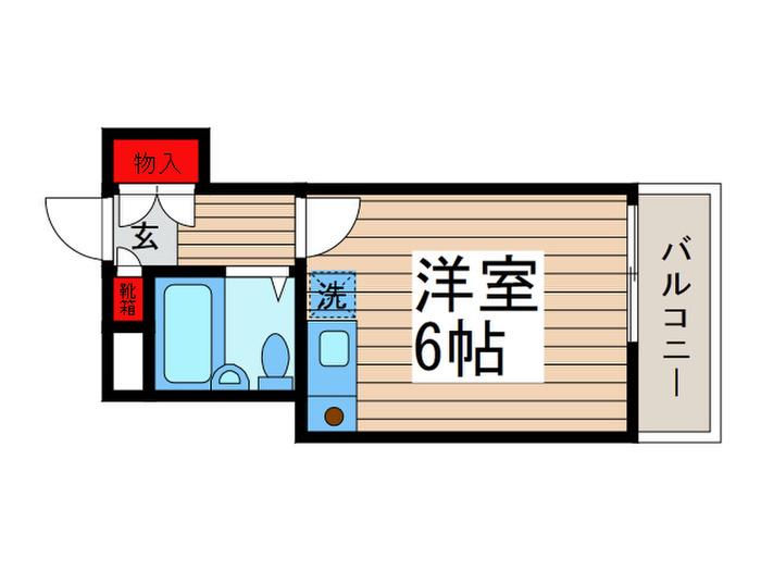 フリーベル南行徳(ワンルーム/4階)の間取り写真