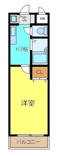 ルーチェ壱番館(1K/1階)の間取り写真