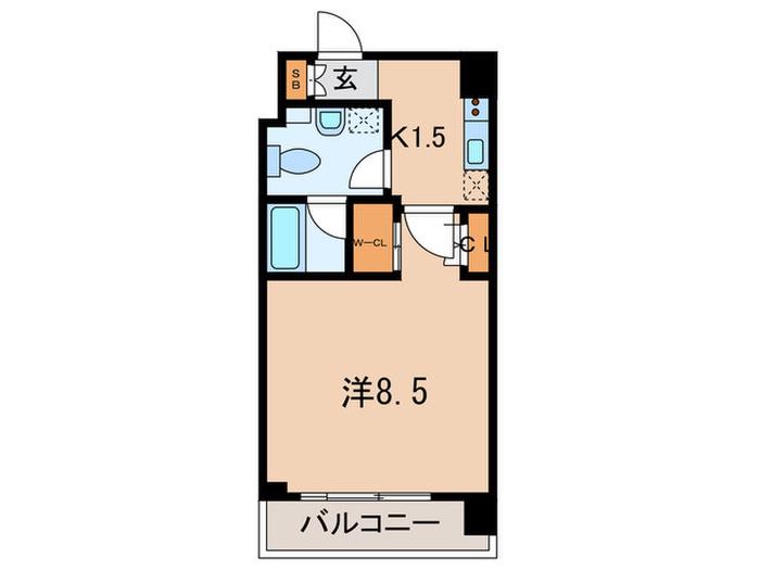 ADEN麻布十番(1K/3階)の間取り写真
