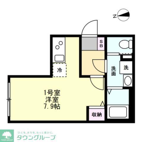 ベイルームルナ橋本(ワンルーム/3階)の間取り写真