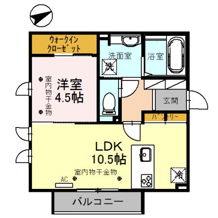 LIEN(1LDK/3階)の間取り写真