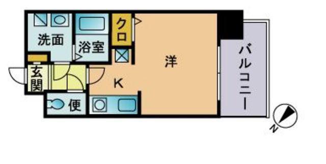 エンクレスト西公園 Ⅲ(1K/5階)の間取り写真