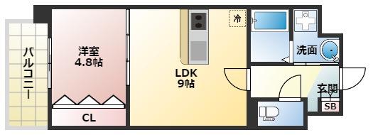 オルフェア文の里レジデンス(1LDK/5階)の間取り写真