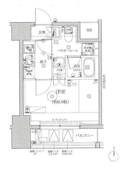 RELUXIA品川西大井(1K/4階)の間取り写真