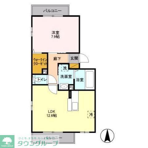 コンフォール ヴァンテA(1LDK/1階)の間取り写真