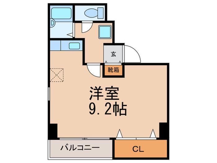 ワコービル(ワンルーム/2階)の間取り写真