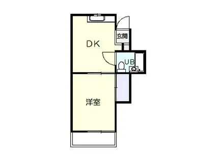 南波ハイツ(1DK/4階)の間取り写真
