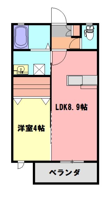 フルエクセル III(1LDK/2階)の間取り写真