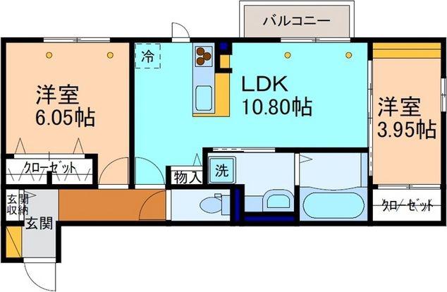 SUN SOLEADO(2LDK/1階)の間取り写真