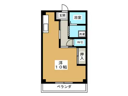 ベルウッド(ワンルーム/2階)の間取り写真