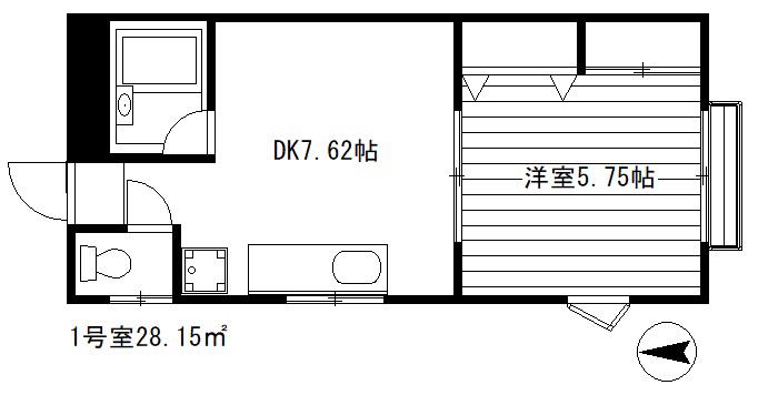 ミルキーウェイ(1DK/1階)の間取り写真