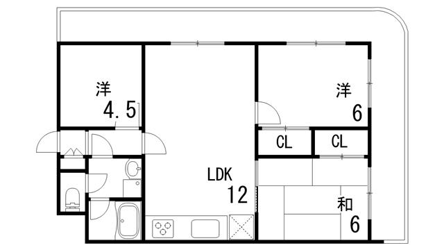 パレルミエール岡本(3LDK/2階)の間取り写真