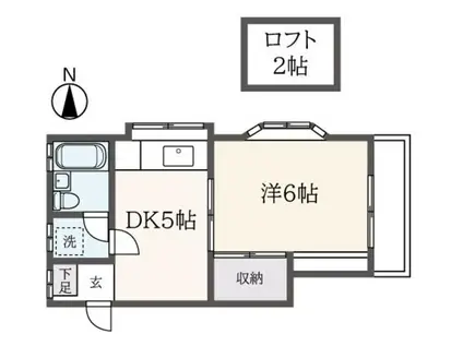 メゾン・ド・高橋(1DK/2階)の間取り写真