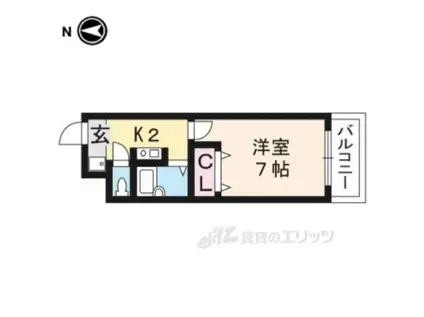 フォルサ2番館(1K/1階)の間取り写真