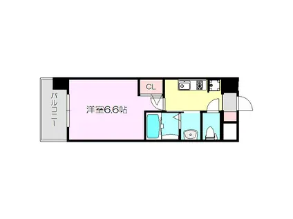 エステムコート新大阪14アイシー(1K/6階)の間取り写真
