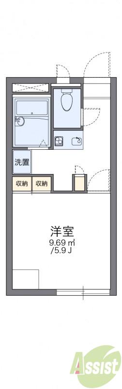 レオパレスパルク(1K/2階)の間取り写真