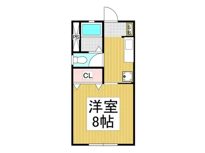 ＪＲ飯田線 伊那北駅 徒歩5分 2階建 築23年(1K/1階)の間取り写真
