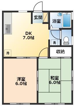 リバティ池田(2DK/1階)の間取り写真