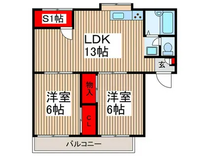 クリスタル浦和(2SLDK/2階)の間取り写真
