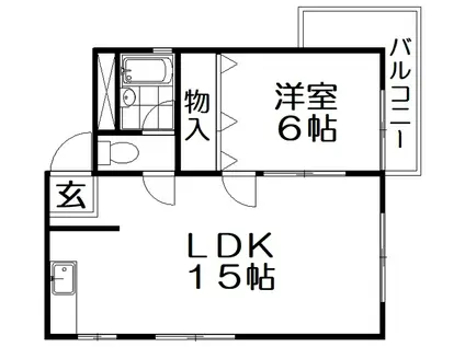 サンコーポ香里I(1LDK/1階)の間取り写真