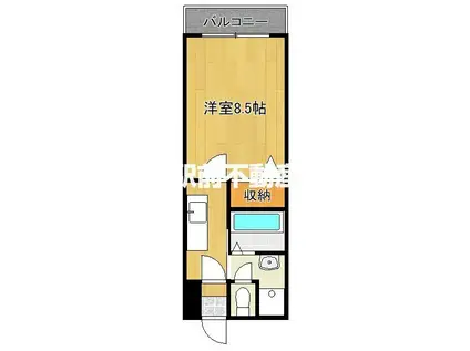 サンセットヒルズ(1DK/4階)の間取り写真