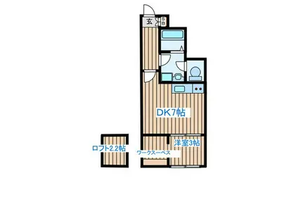 LA.VERITA(1DK/1階)の間取り写真