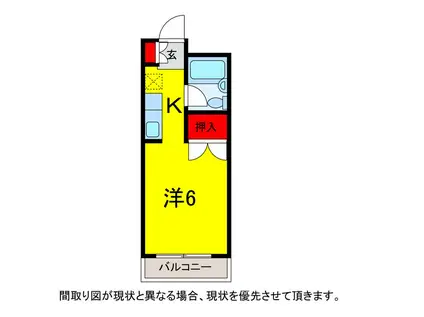こてはしマンション(1K/2階)の間取り写真
