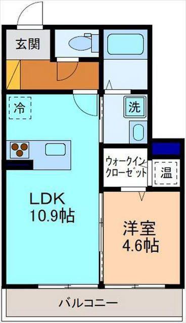レジデンス春(1LDK/2階)の間取り写真