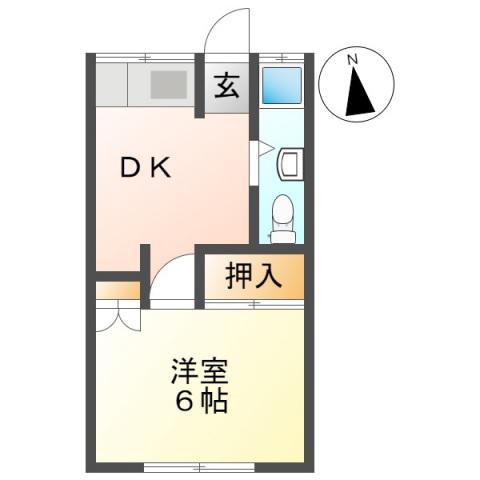 多田コーポ第1(1DK/1階)の間取り写真