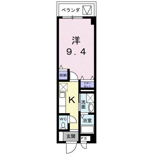 エスペランサ・ヤマダ(1K/2階)の間取り写真