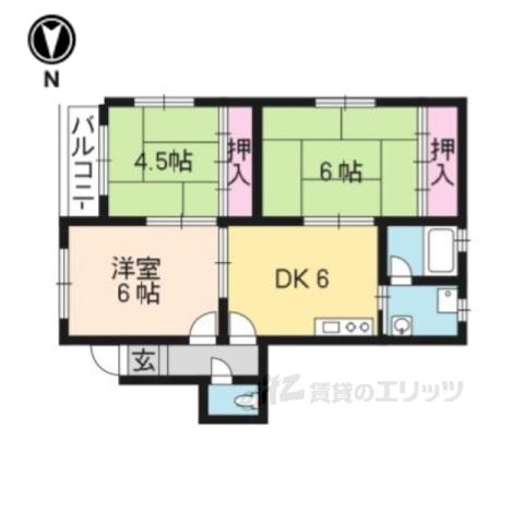フレスコ小倉ハイツ(3DK/2階)の間取り写真