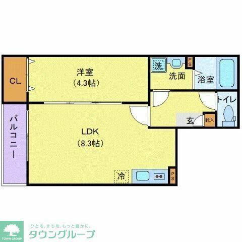 ジーメゾン豊春(1LDK/2階)の間取り写真