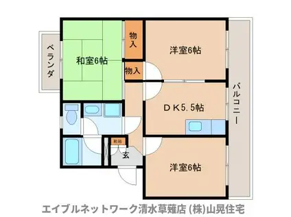 プレミールM(3DK/3階)の間取り写真