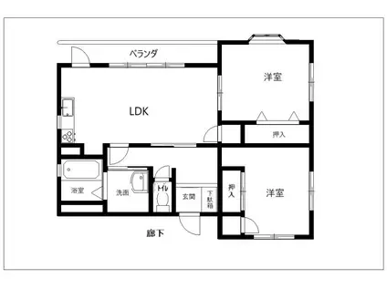 JR身延線 竪堀駅 徒歩12分 3階建 築22年(2LDK/3階)の間取り写真