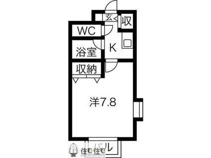 グレイス三好(1K/1階)の間取り写真